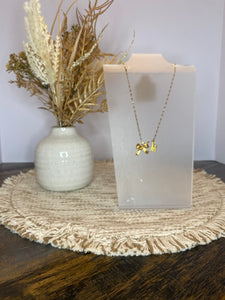 Bow & M Charm Necklace