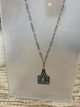 Load image into Gallery viewer, Turquoise Cow Tag Necklace