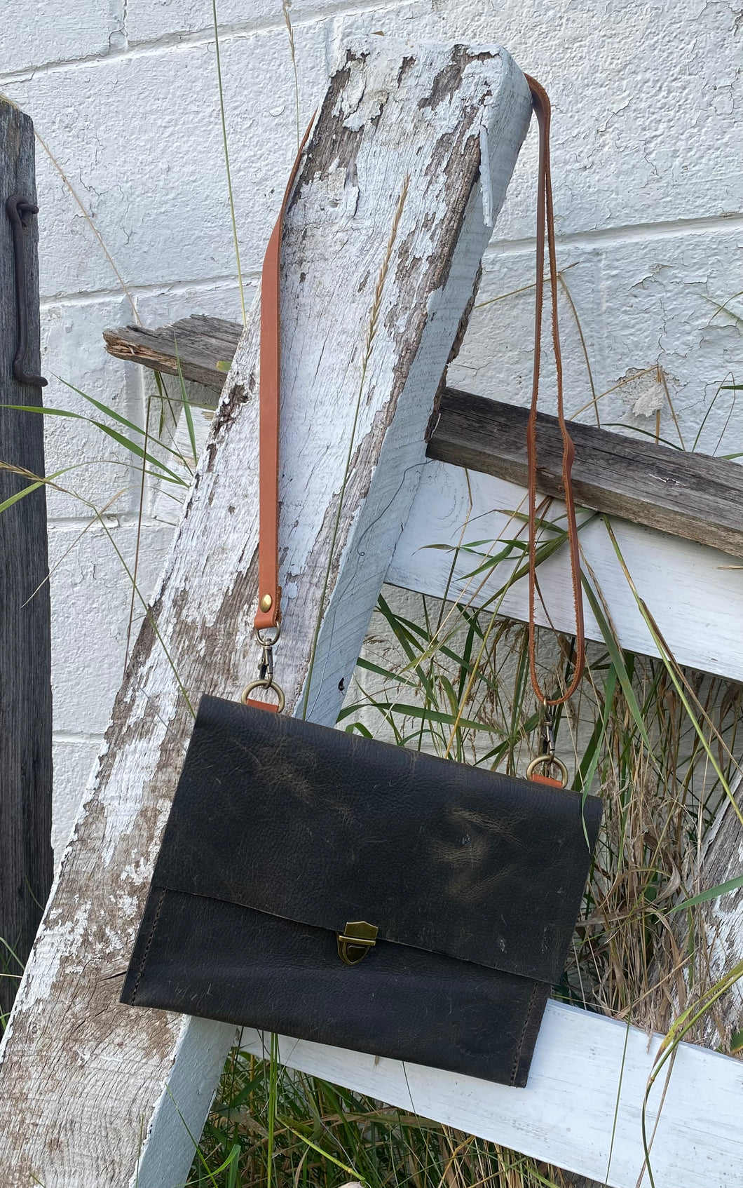 Dark Brown Crossbody Leather Purse