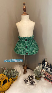 Green Snowflake Little Girl SkirtS