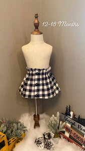 Black & White Plaid Little Girl Skirt