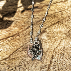 Rose/Multi-Colored Charm Necklace