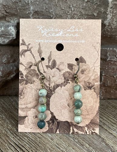 Blue and Green Bead Earrings