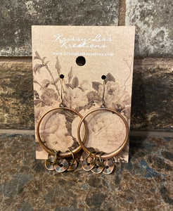 Antique Brass and Copper Circle Earrings