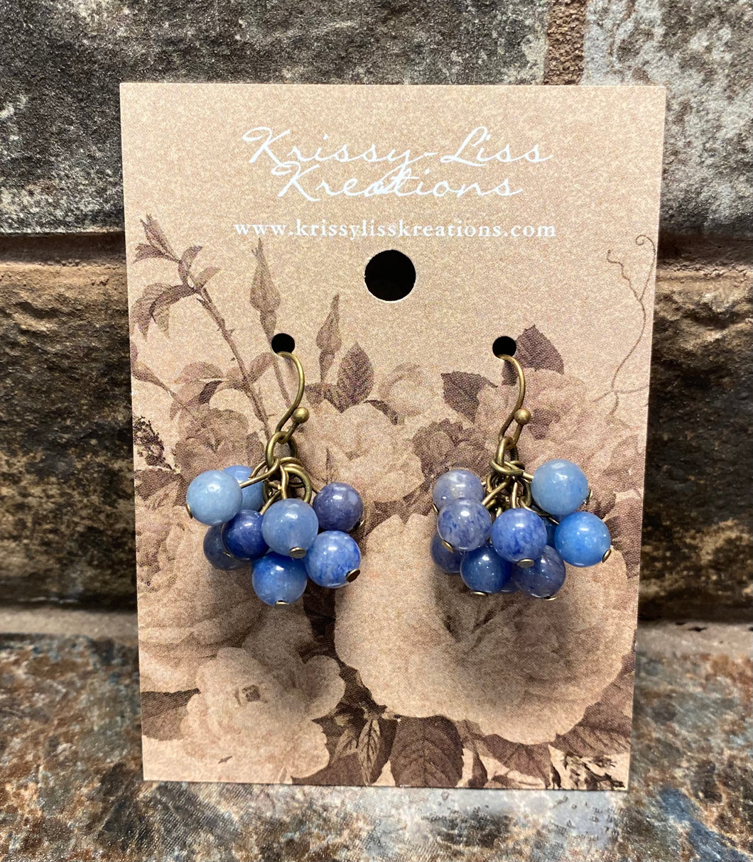 Blue Cluster Bead Earrings