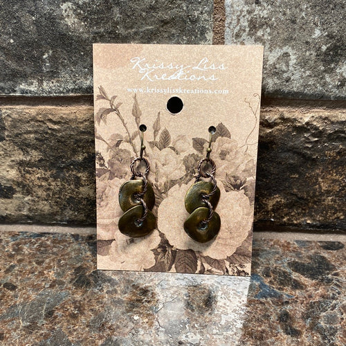 Antique Brass Circle Earrings