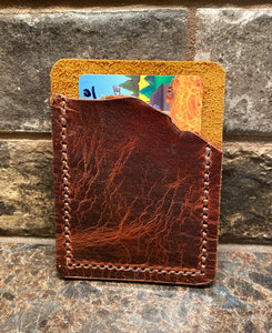 Brown Distressed Leather Card/Money Holder