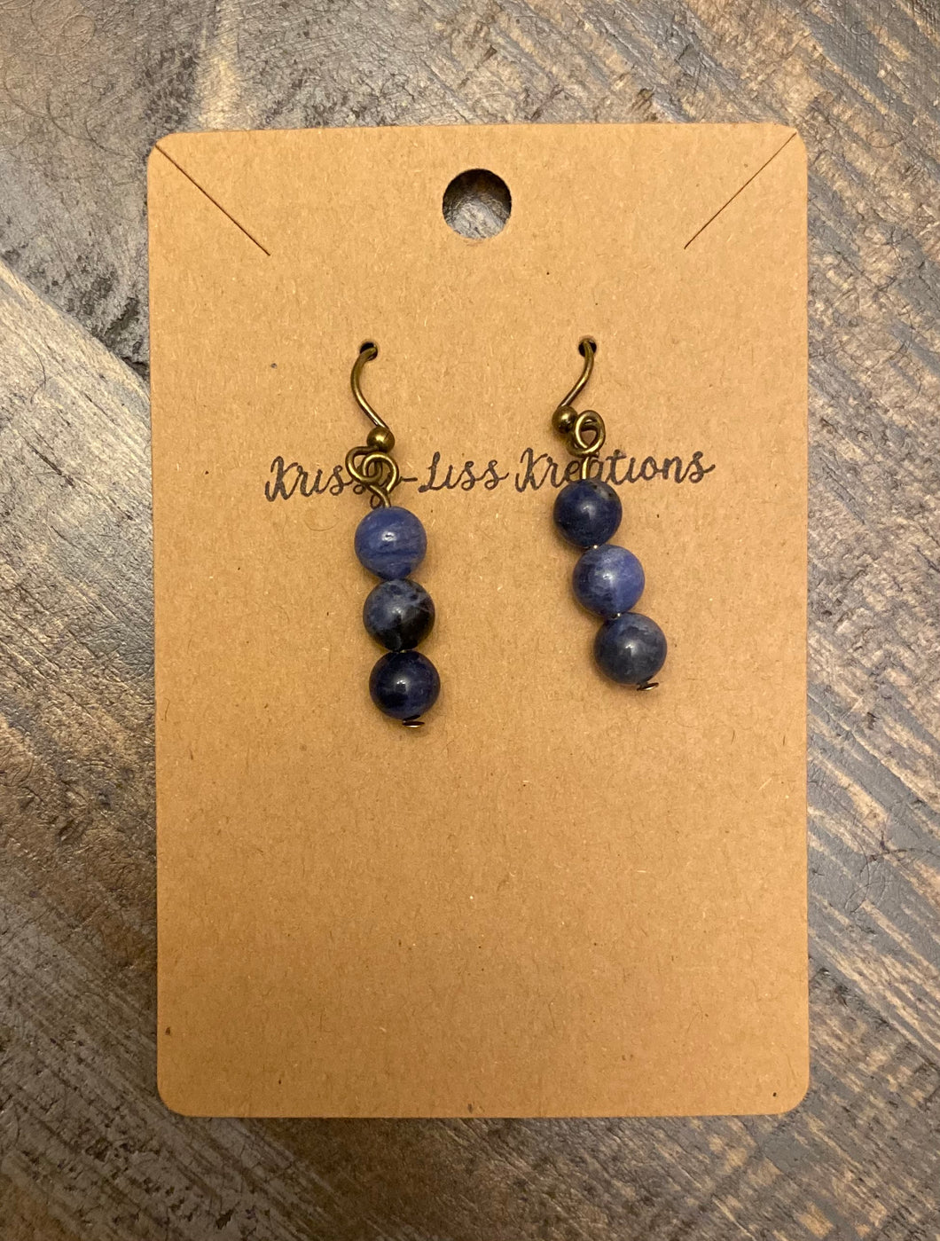 Dark Blue Bead Earrings