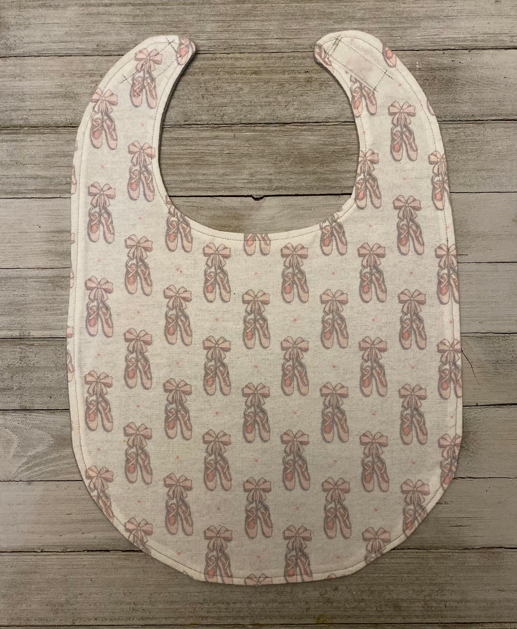 Pink & Grey Ballerina Shoes Baby/Toddler Bib