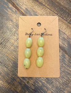 Triple Green Bead Earrings