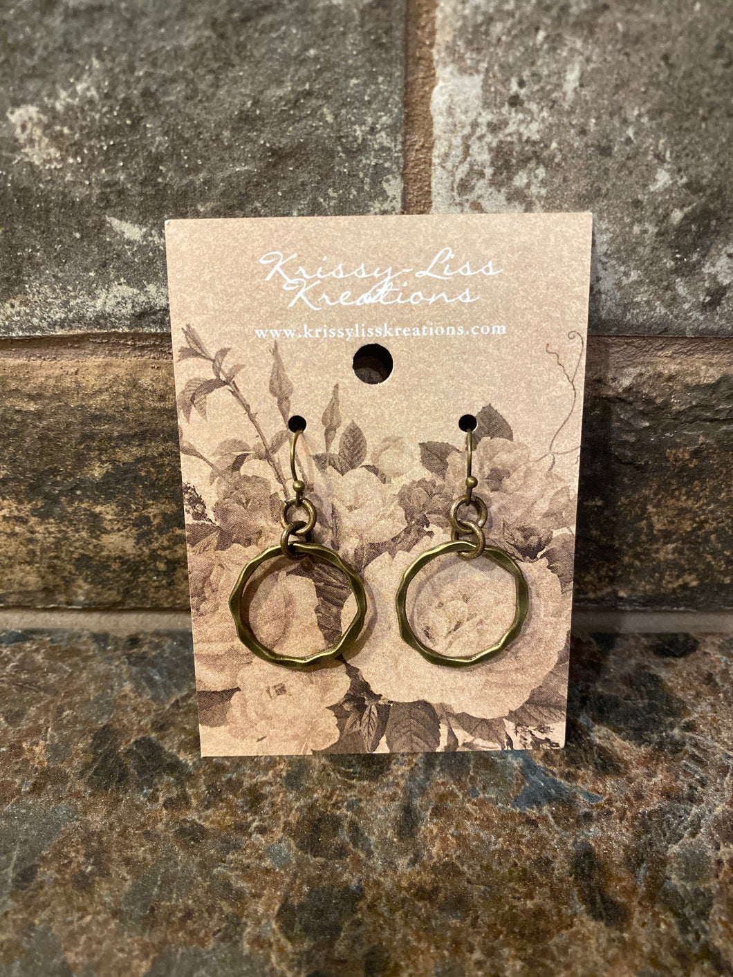 Antique Copper Circle Earrings