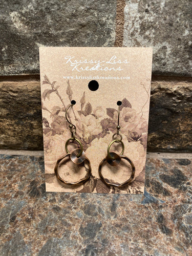 Antique Brass & Copper Circle Earrings